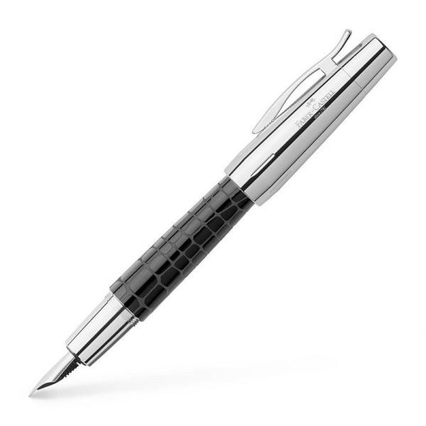 Stylo Plume F E Motion Croco Noir