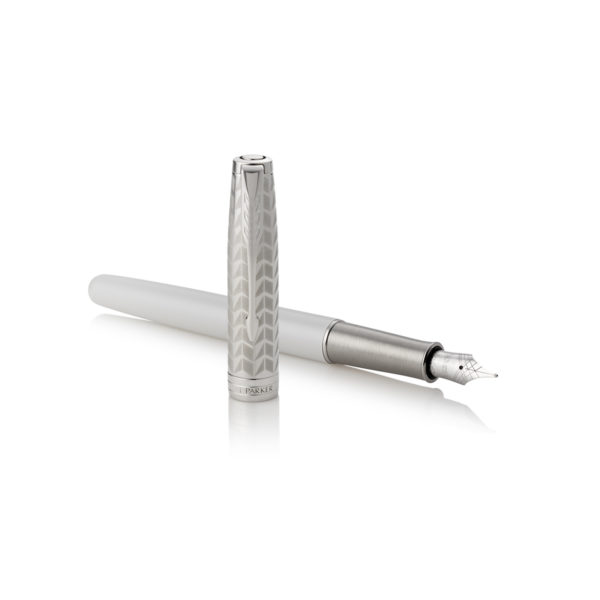 Stylo Plume Parker Sonnet Metal & Laque Perle Ct