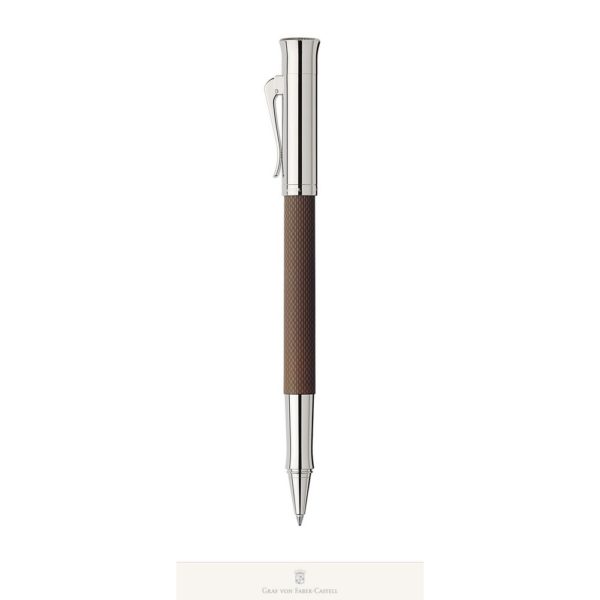 Stylo Roller Guilloche Cognac