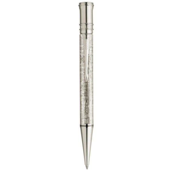 Stylo bille duofold argent massif