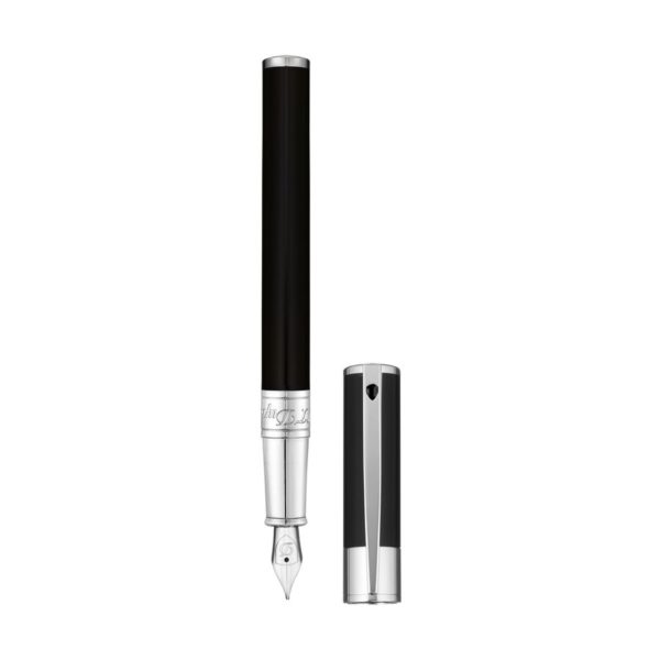 Stylo plume d initial noir chrome