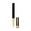 Stylo plume d initial noir finition or jaune