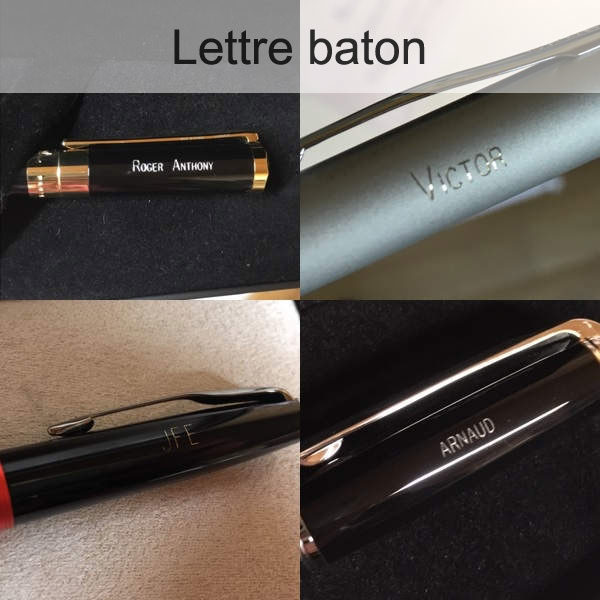 lettre baton gravure stylo