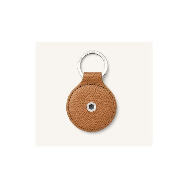 Porte-Clés Rond Cuir Epsom Cognac